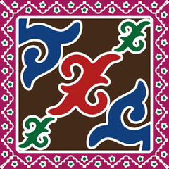 Kazakh asian nomadic design tribes on background