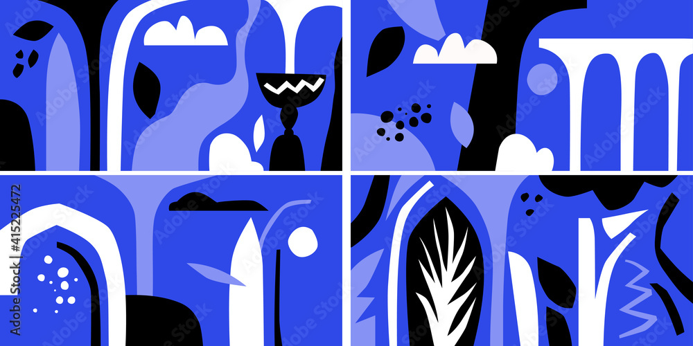 Poster a composition of graphic elements in a popular style. background for your design. a poster for a blo