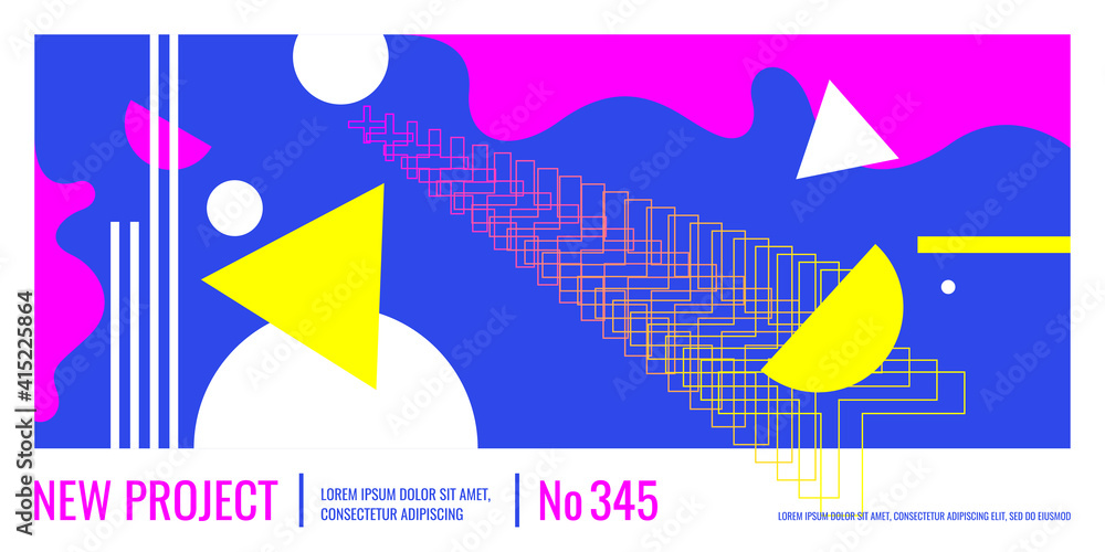 Poster trendy abstract background. composition of amorphous forms and lines.
