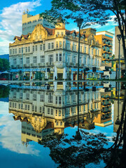 Fototapeta premium reflex view of the town