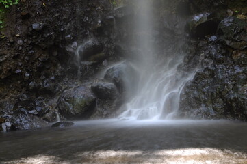 close-up view of a beautiful waterfall