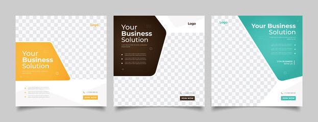 Digital business marketing banner for social media post template 