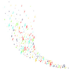 Flying notes musical background. Classic music pattern design. Abstract dance poster vector illustration