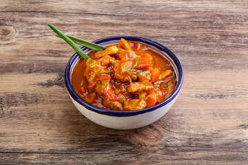 Meat goulash with vegetables