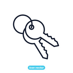 house key icon. Real Estate house key symbol template for graphic and web design collection logo vector illustration