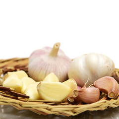 garlic isolated on white