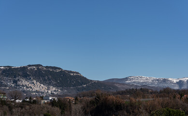 Panorama of Pesche, village in the province of Isernia, in Molise, perched along the steep slopes...