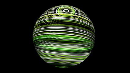 3D illustration of Colorful sphere black