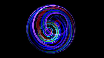 3D illustration of Colorful sphere black