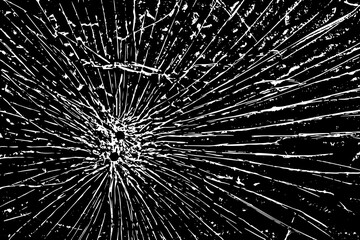 Naklejka premium The broken glass. Cracks texture. Background. Grunge. Abstract lines.