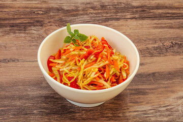 Cabbage salad with carrot and pepper