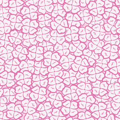 Pink Four Leaf Clover Pattern. Seamless Texture Background Print.