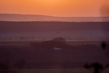 sunrise over countryside