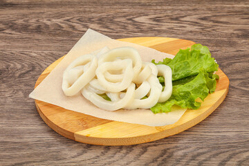 Raw squid rings for cooking