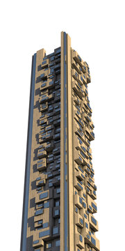 Futuristic city high-rise architecture closeup
