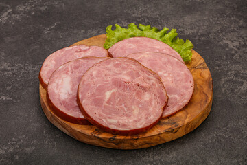 Slices of pork meat ham