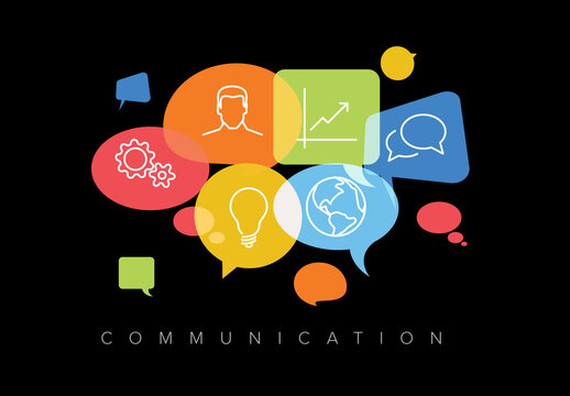 Communication Concept Illustration with Icons