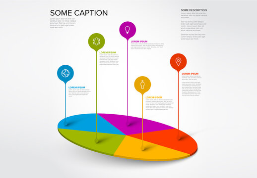 Pie Chart Infographic Layout with Droplet Pointers