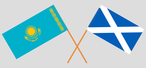 Crossed flags of Kazakhstan and Scotland