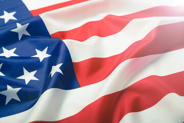 Beautifully waving star and striped American flag