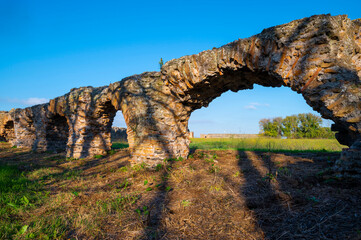 The Imperial Villa dei Quintili detail of the aqueduct that distributed water to the thermal baths,...