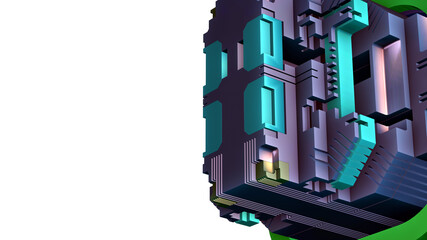 Crypto - Art. 3D gerendert Grafik Hintergrund - Cyborg Poster