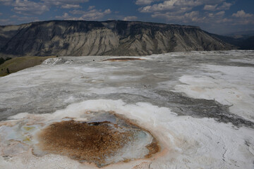 Mammoth Hot Springs in Yellowstone National Park, Wyoming, USA