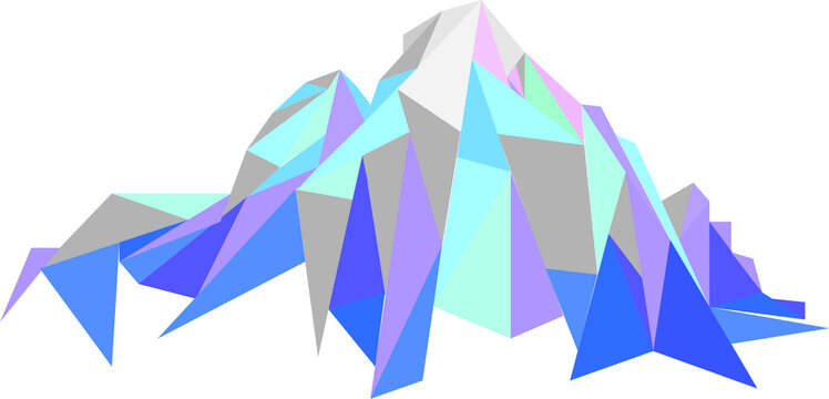 montagna Monviso (Piemonte, Italia) illustrazione poligonale vettoriale