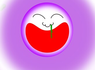 funny icon with fully smile