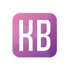 KB Letter Logo Design With Simple style