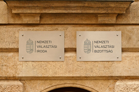 Budapest, Hungary - March 24. 2018:
Building of the National Election Office where the National Election Committee resides. They have major role in organizing parliamentary elections.