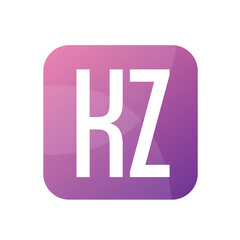 KZ Letter Logo Design With Simple style