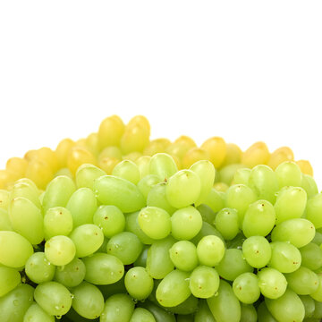 green grapes on white background