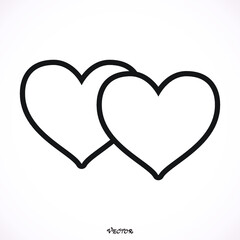 Two hearts - vector icon 