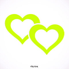 Two hearts - vector icon 