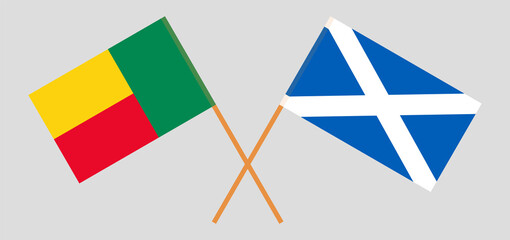 Crossed flags of Benin and Scotland