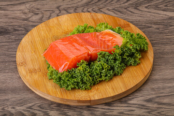 Salmon fillet slice for cooking