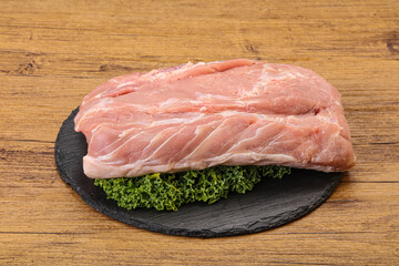 Raw pork loin for cooking
