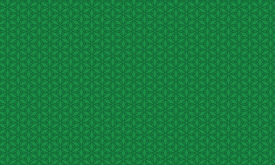 日本の伝統文様　輪違い麻の葉模様　緑