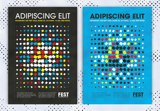 Abstract Colorful Shapes Composition Poster Design Layout 