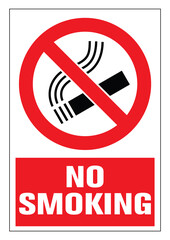 Danger! No smoking cigarette sign. EPS 10 vector illustration. CMYK redy to print.