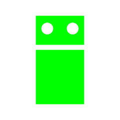 Green Robot icon. Thin lines sign eps ten