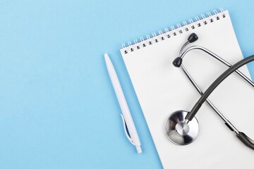 stethoscope and notebook