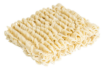 The instant noodles on white background