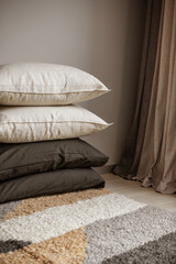 Fototapeta na wymiar home textile pillows eco cotton luxury collection