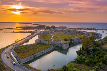 Obraz premium Fortress of Agia Mavra (Santa Mavra) at the entrance of Lefkada island, Greece.
