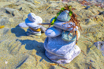 small flat stones carefully placed together