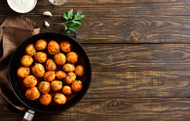 Bombay potatoes in frying pan