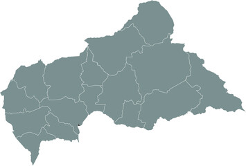 Black location map of Central African Bangui capital city inside gray map of the Central African Republic