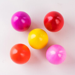 Colorful Easter eggs. Happy Easter. Copy space.